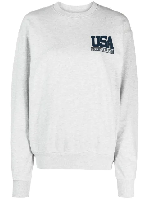 Sporty & Rich logo-print crew-neck sweatshirt