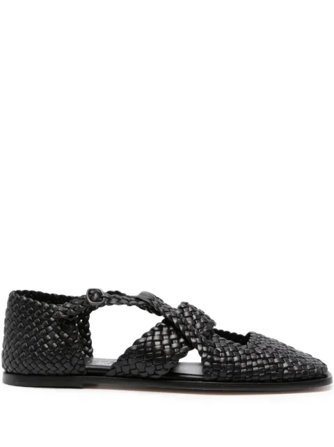 Hereu cut-out leather ballerina shoes