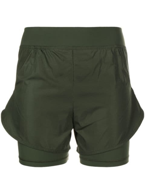 Jil Sander khaki layered shorts