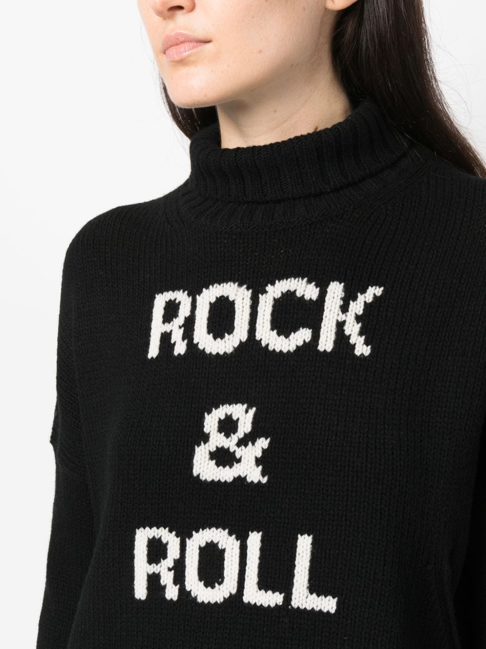 Shop Zadig & Voltaire Intarsia-knit Merino Wool Jumper In Black