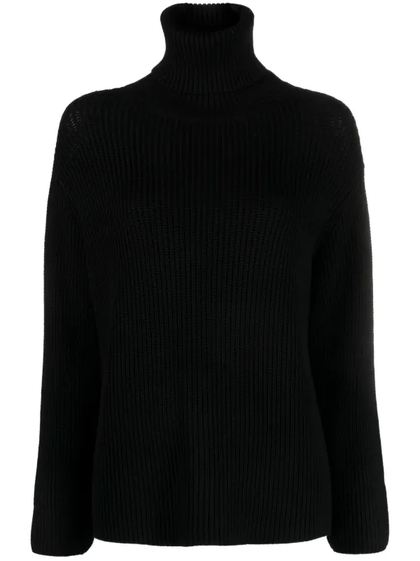 Black chunky roll neck jumper discount