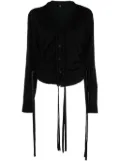 R13 drawstring merino cardigan - Black