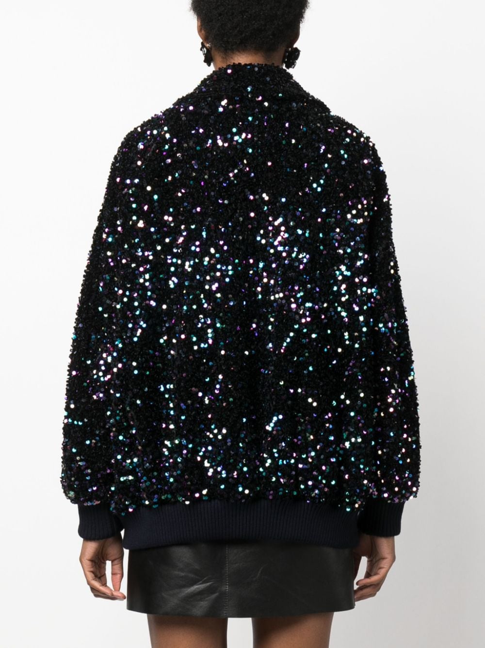 Shop Blazé Milano Aileen Chabo Sequinned Bomber Jacket In Black