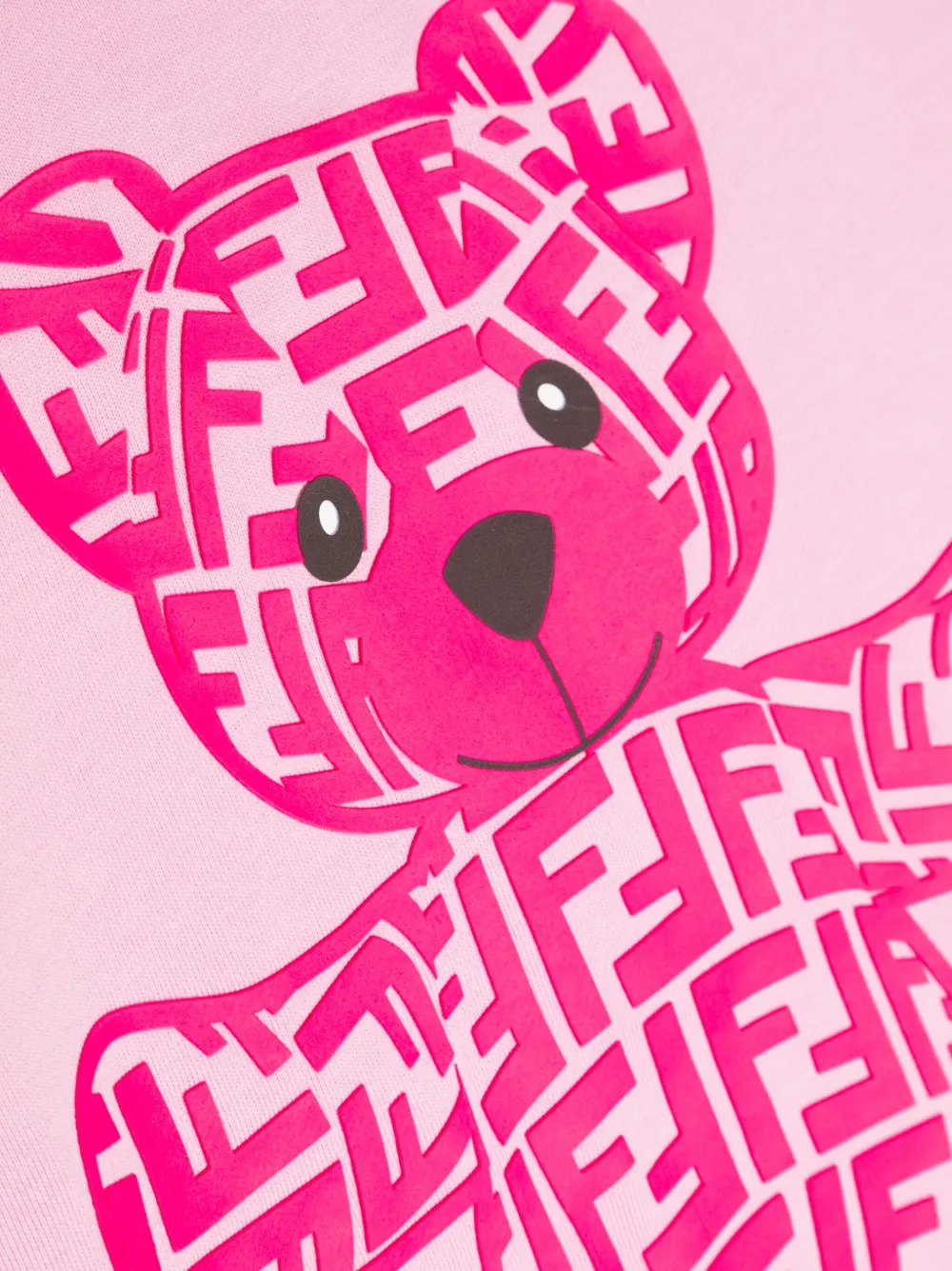 Fendi Kids Jurk met teddybeerprint Roze