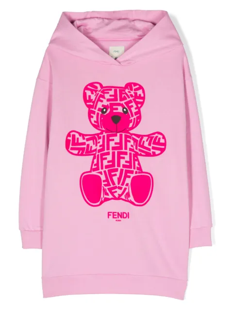 Fendi Kids teddy bear-print cotton dress