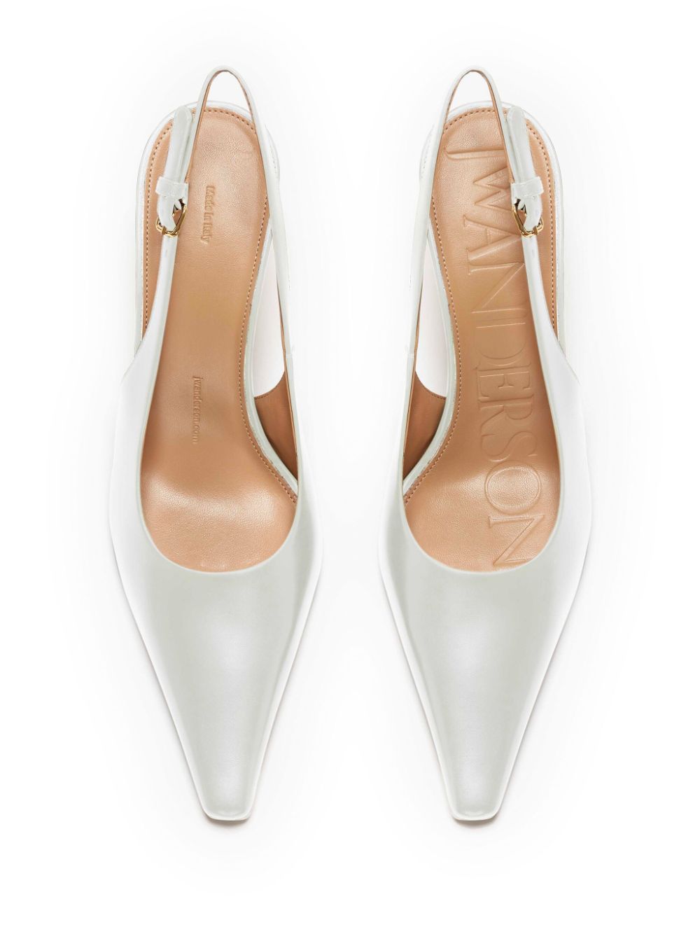 Shop Jw Anderson Leather Pointed-toe Pumps In White