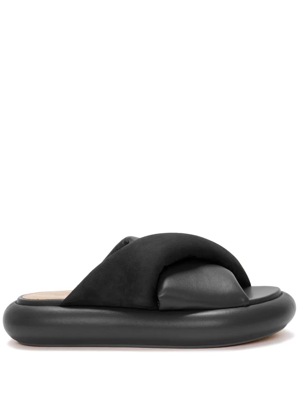 JW Anderson Corner leather slides Black