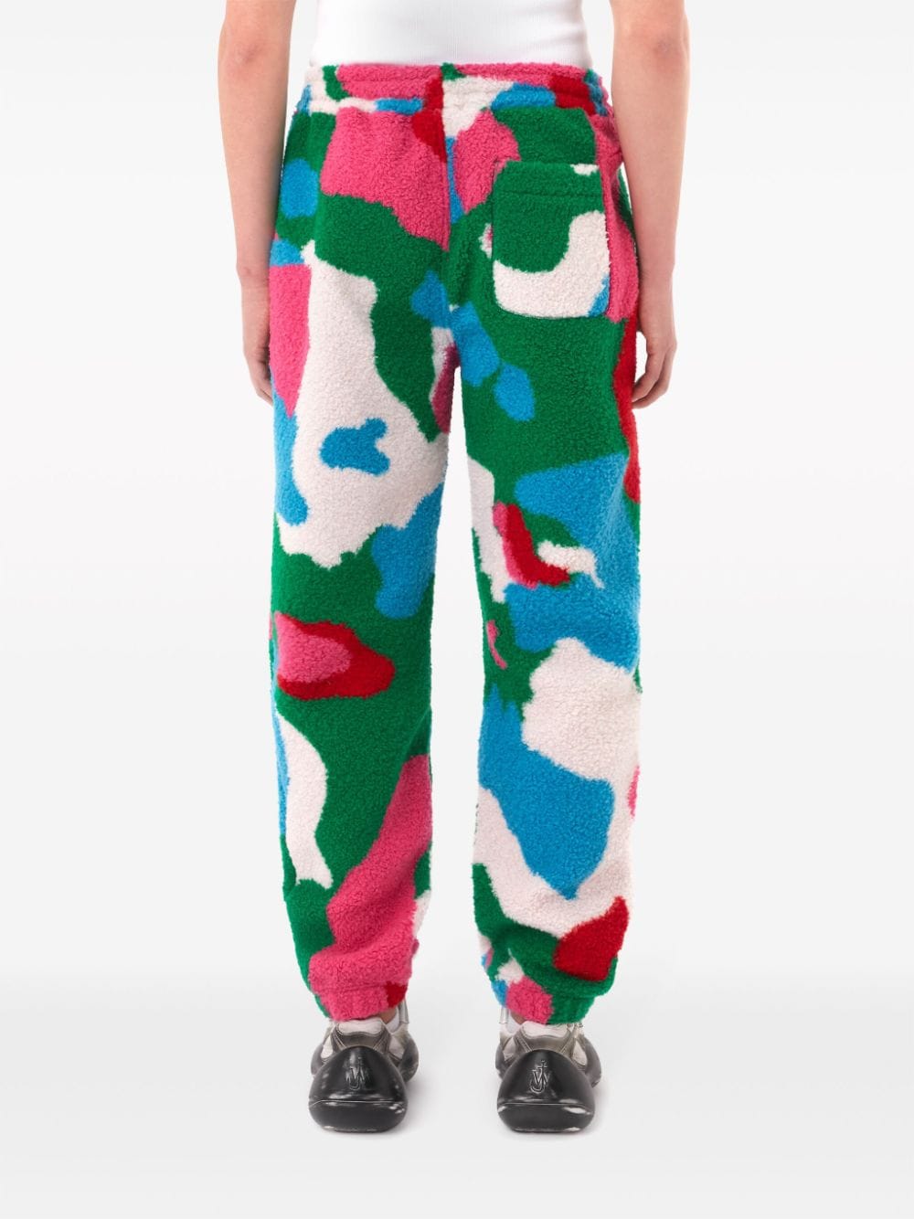 Shop Jw Anderson Graphic-print Fleece Trousers In Pink