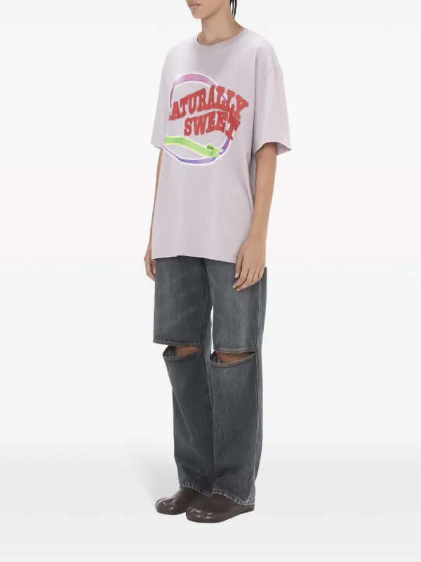 JW Anderson Naturally Sweet Cotton T-shirt | Pink | FARFETCH