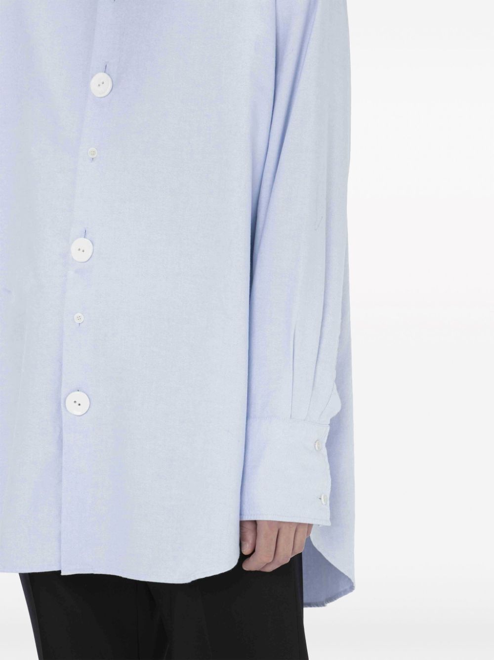 Shop Jw Anderson Anchor-embroidered Cotton Shirt In Blue