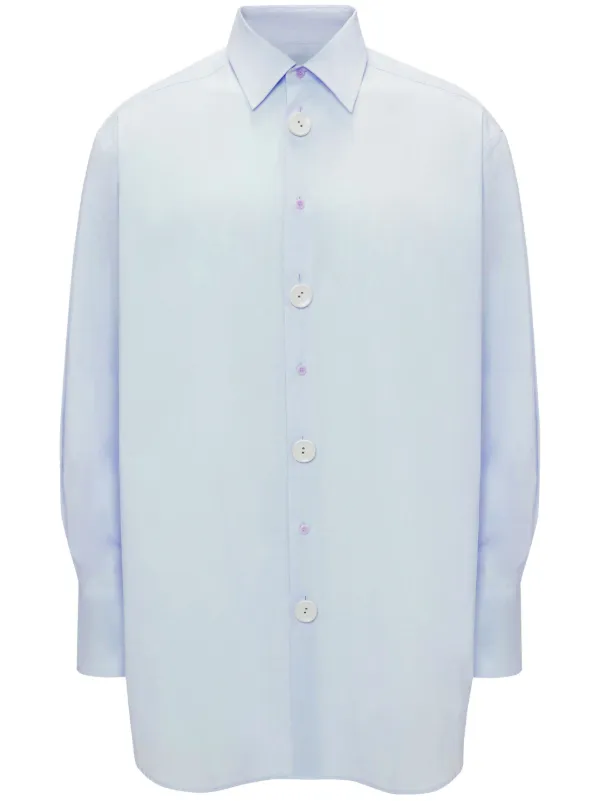 JW Anderson Anchor-embroidered Cotton Shirt in Blue