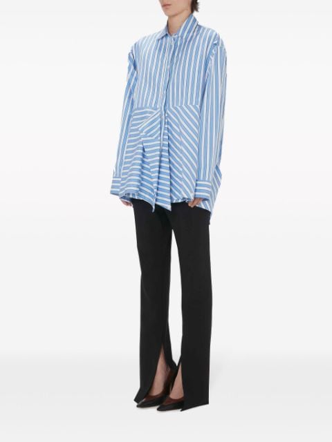 striped draped cotton shirt