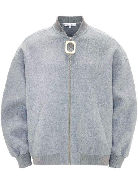 JW Anderson OVERSIZED WOOL BOMBER JACKET WITH LOGO PATCH Men