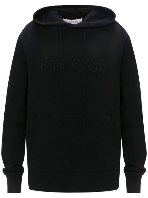 JW Anderson logo-embroidered cotton hoodie Women