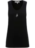 JW Anderson logo-embroidered ribbed-knit top - Black