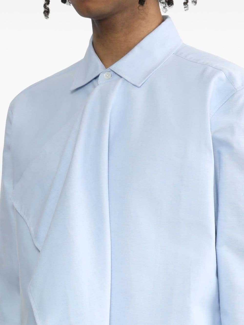 Shop Jw Anderson Draped-detailing Cotton Shirt In Blue