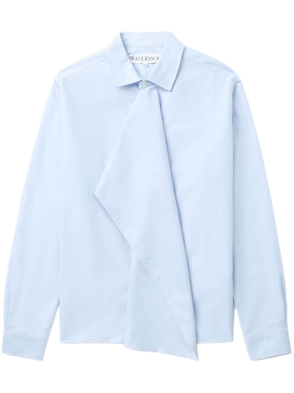 Jw Anderson Ruffle-detailing Cotton Shirt In Blue