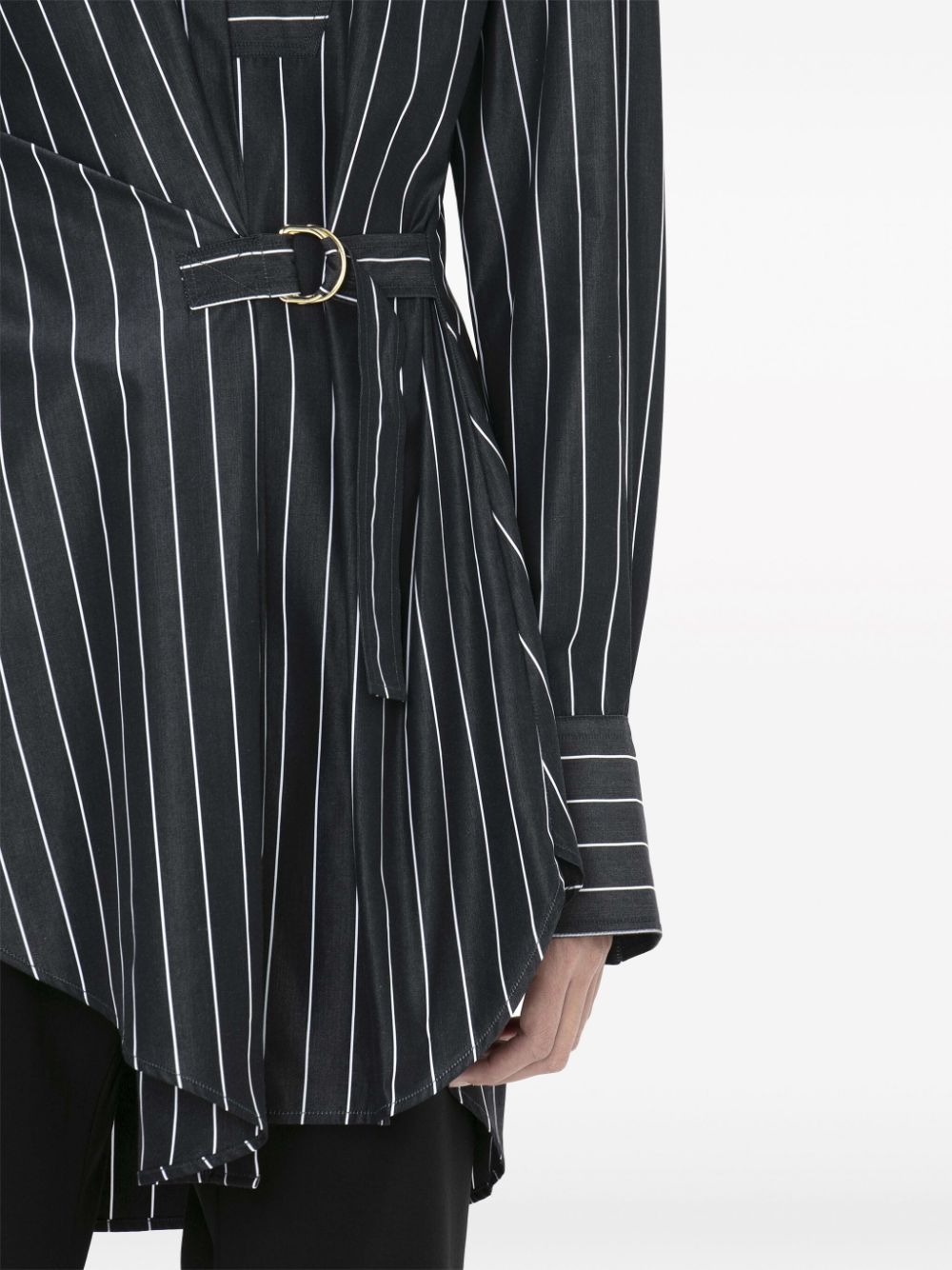 Shop Jw Anderson Twisted Striped Cotton Shirt In Black