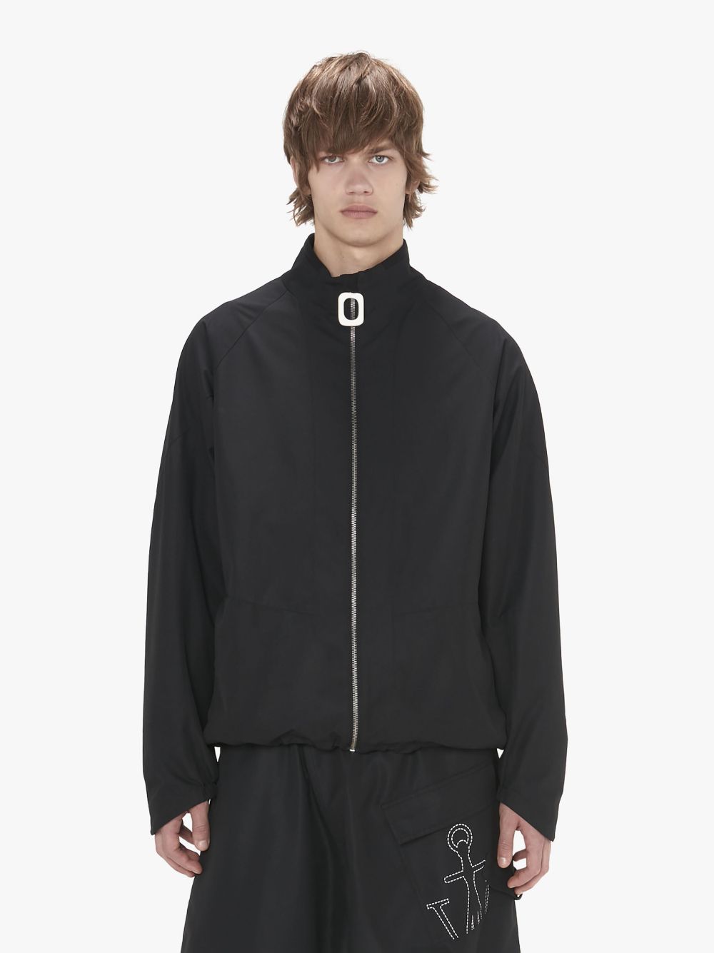 Shop Jw Anderson Zip Front Track Jacket In Black