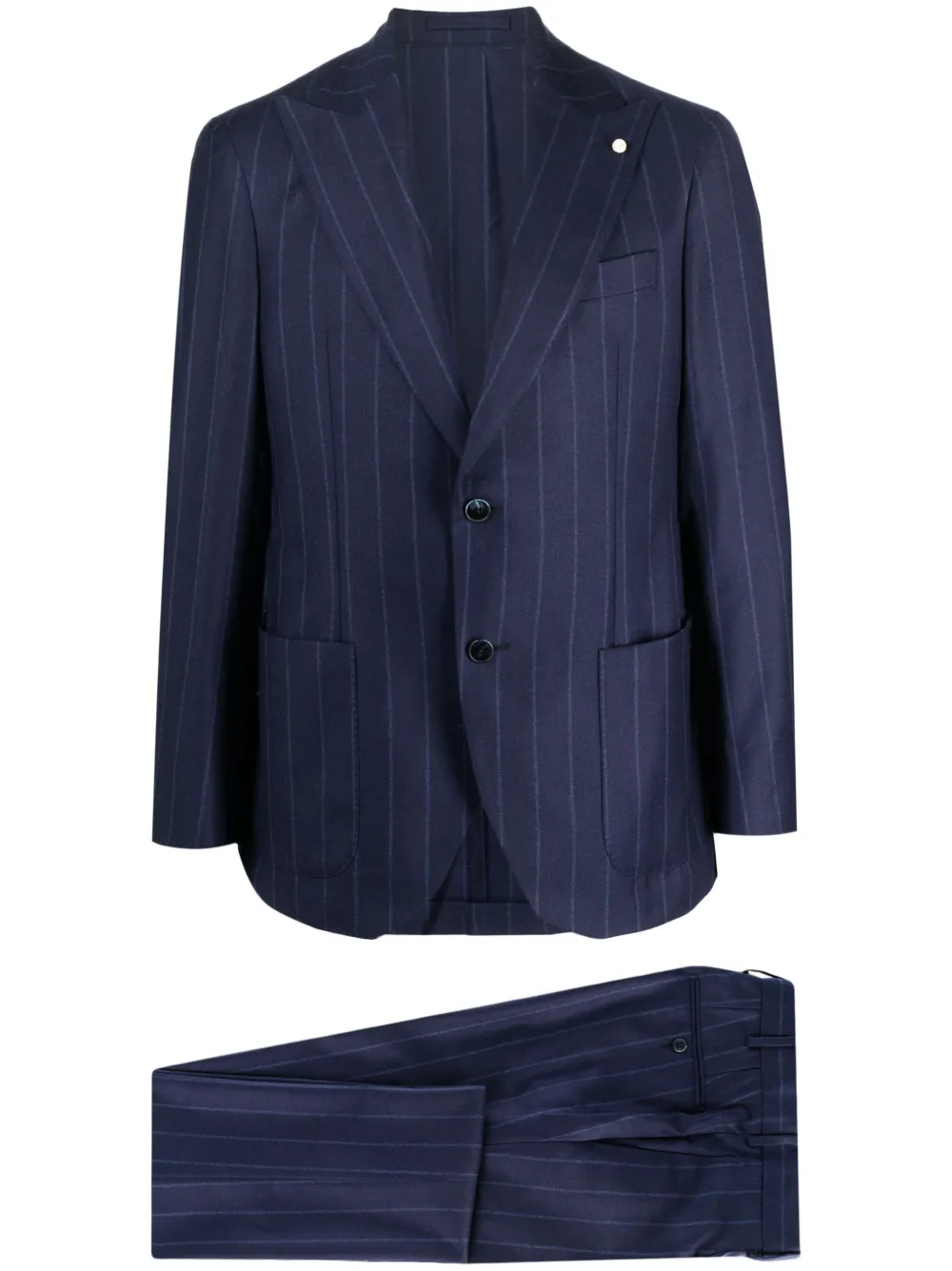 LUIGI BIANCHI MANTOVA Blazer met enkele rij knopen Blauw