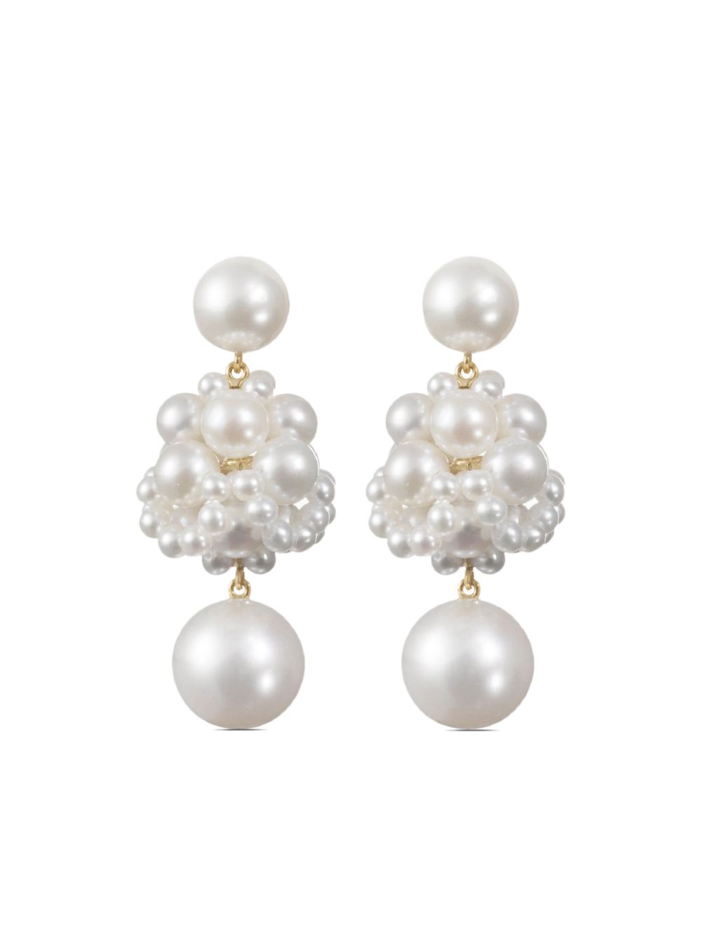 Sophie Bille Brahe 14kt recycled yellow gold Dora freshwater pearl earrings