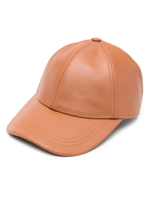 Mulberry leather baseball cap