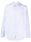 Martine Rose striped logo-print cotton shirt - Blue