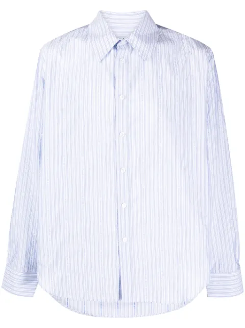 Martine Rose striped logo-print cotton shirt 