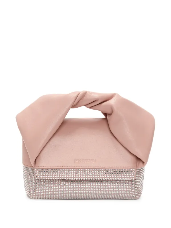 JW Anderson Small Twister Leather Tote Bag in Pink
