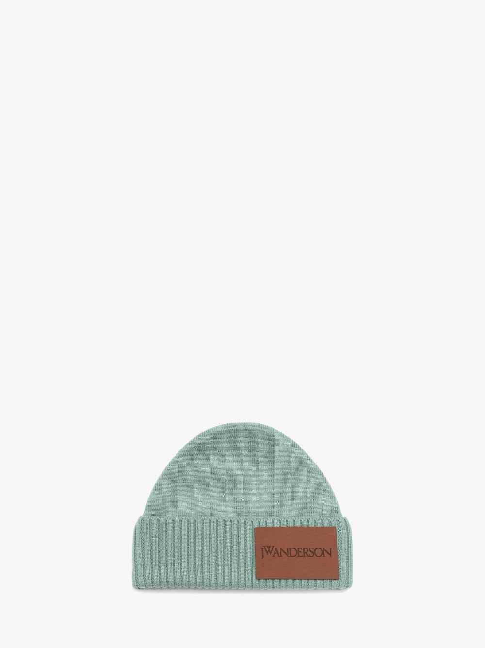 Jw Anderson Beanie With Logo Patch In Green
