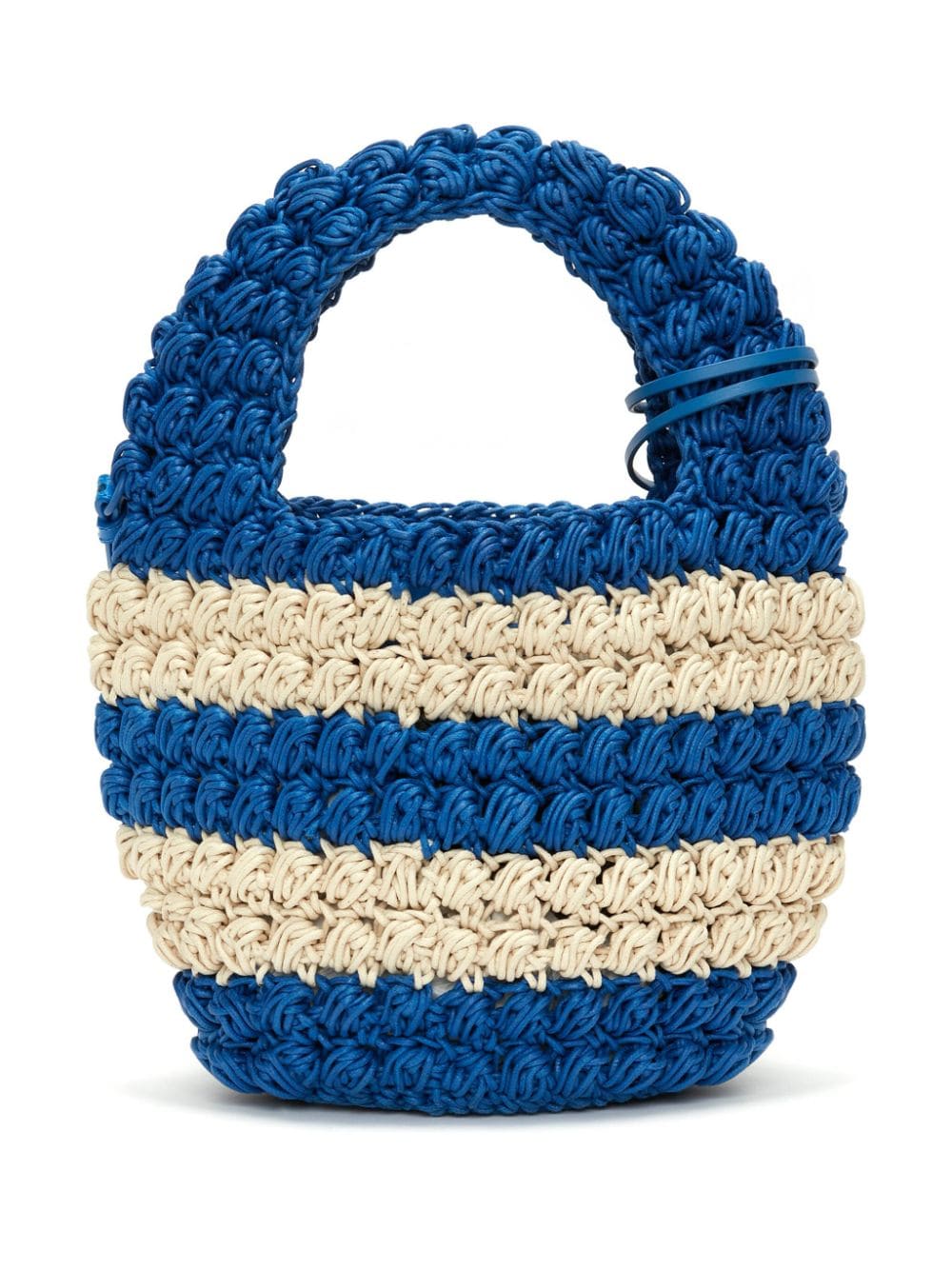 Shop Jw Anderson Anchor Charm Woven Handbag In Blue