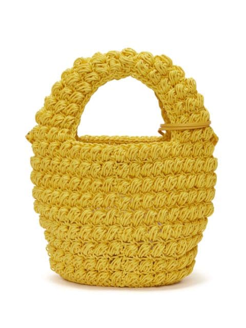 Popcorn knitted tote bag