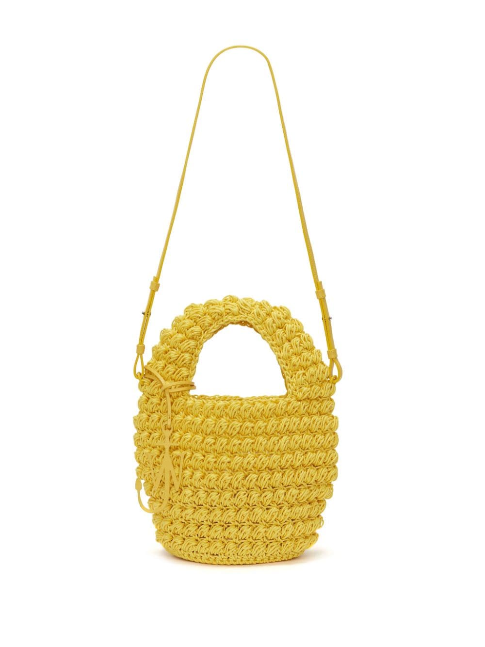 Shop Jw Anderson Popcorn Knitted Tote Bag In Yellow