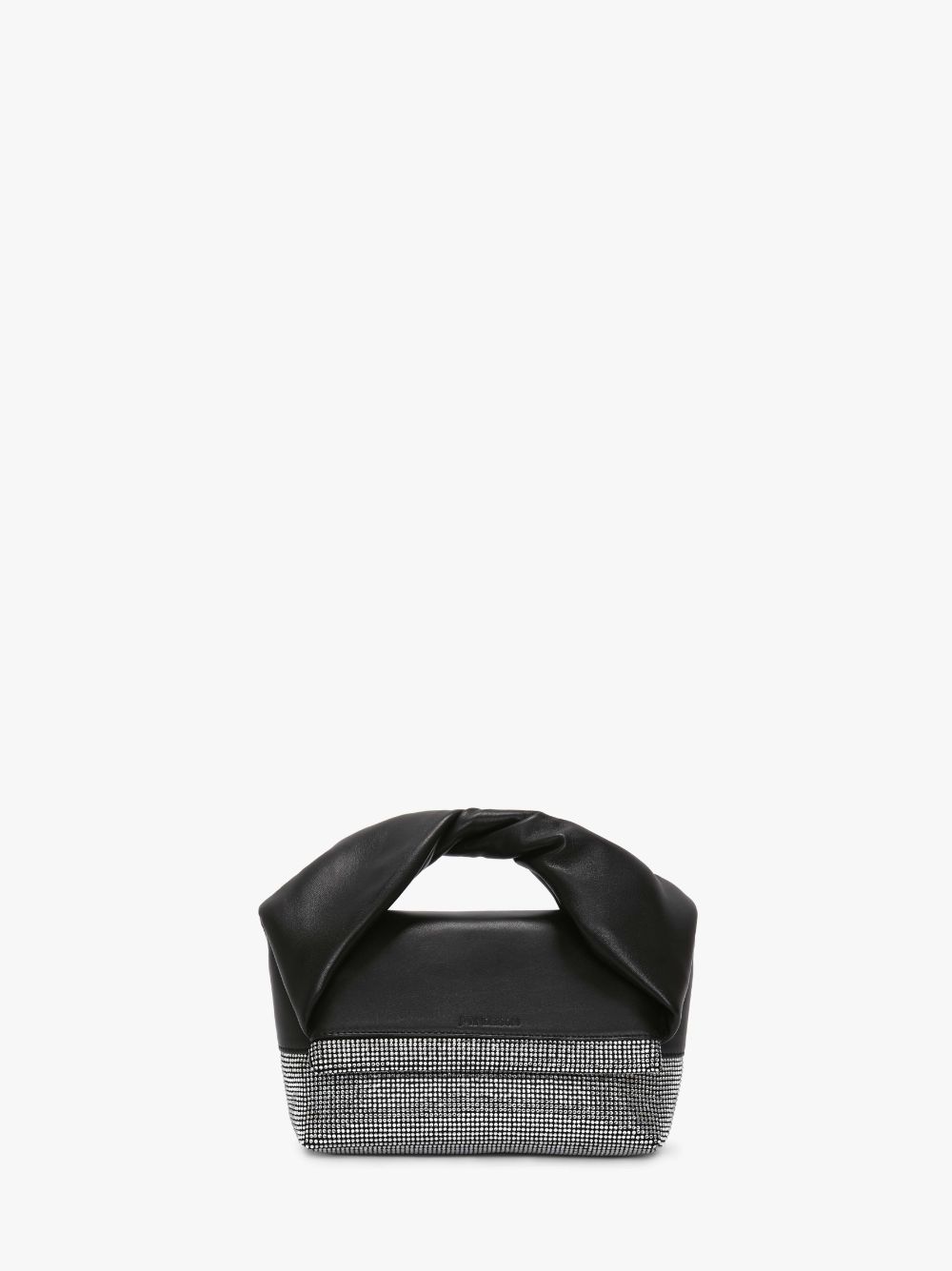 Jw Anderson Medium Twister - Leather Top Handle Bag With Crystals In Black