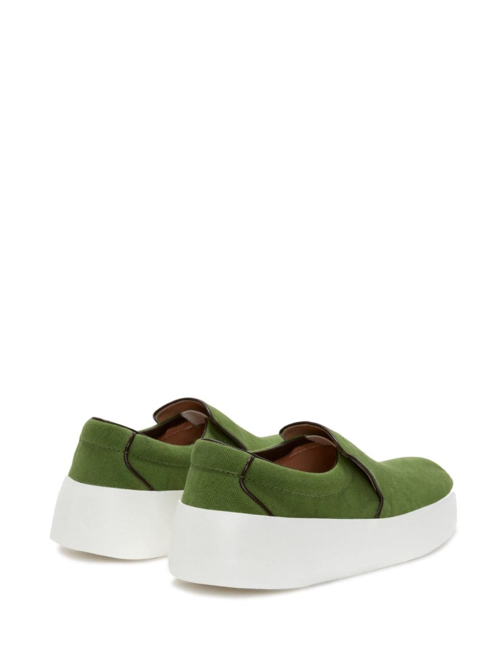 Shop Jw Anderson Round-toe Cotton Loafers In Green