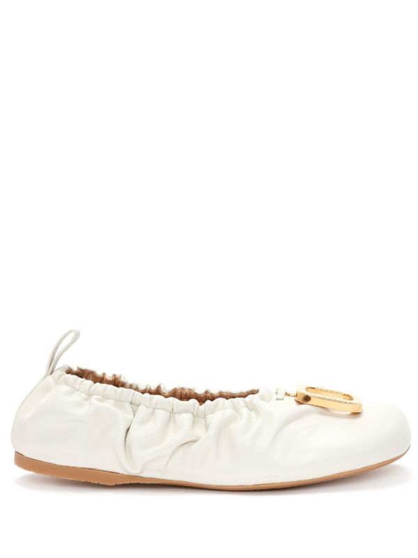 White leather hot sale ballerina flats