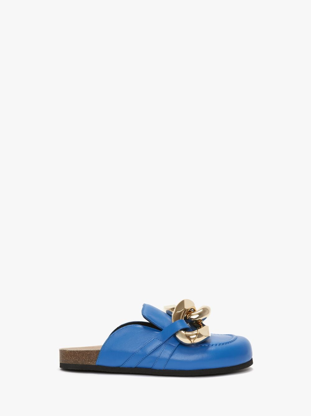 Shop Jw Anderson Chain Loafer Leather Mules In Blue