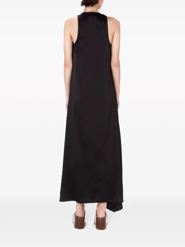 JW Anderson Sleeveless Draped Midi Dress | Black | FARFETCH