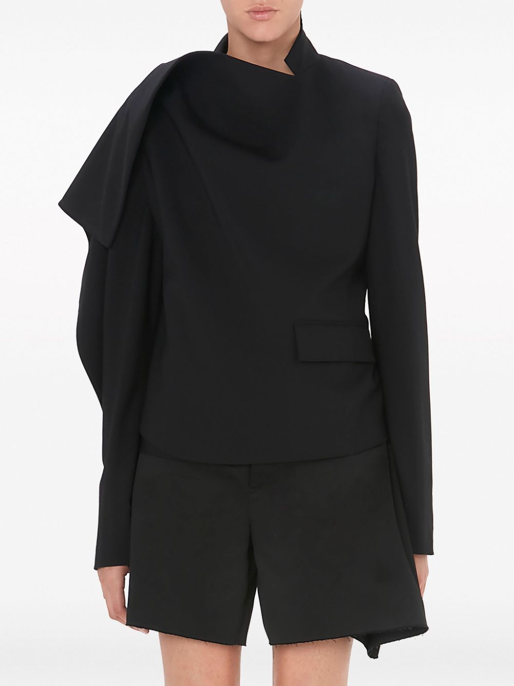 Shop Jw Anderson Draped Tailored Jacket In Black