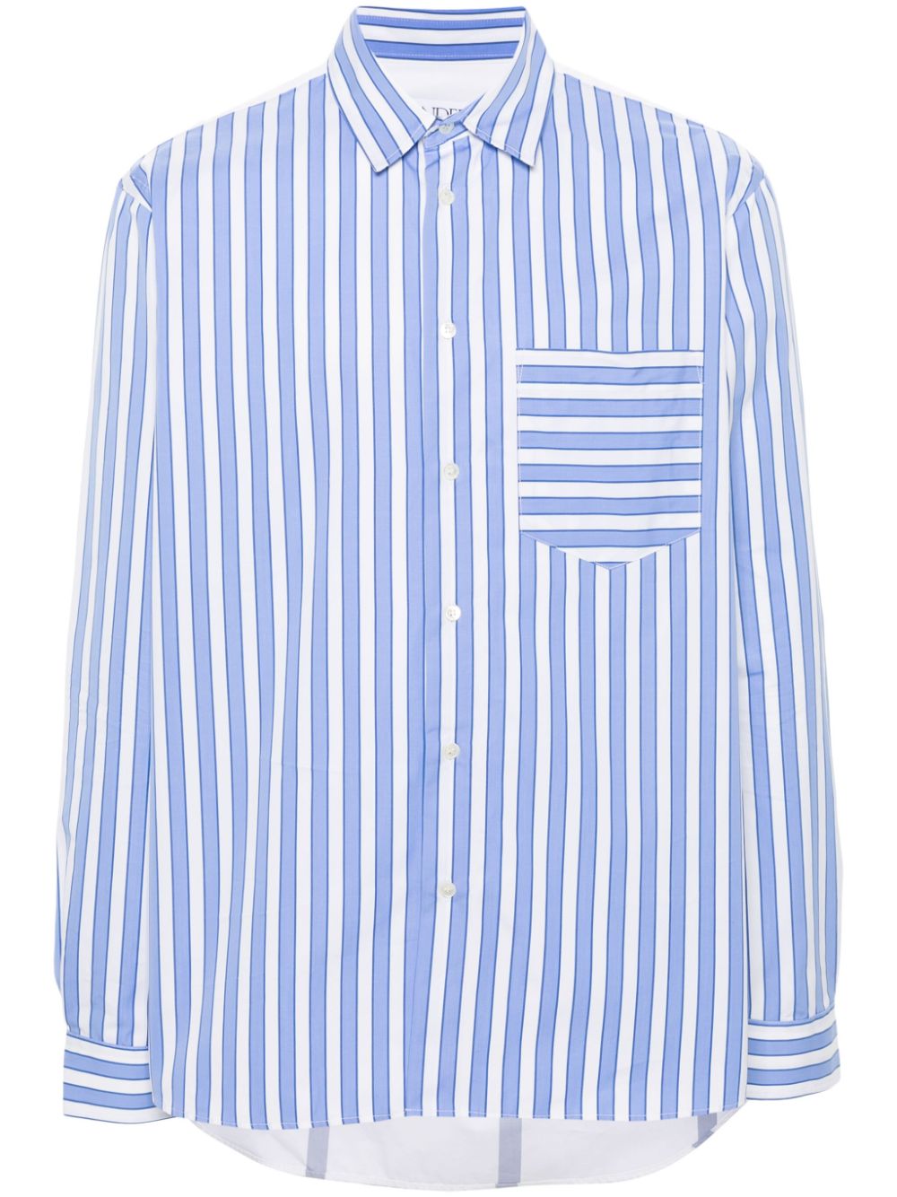 JW Anderson striped panelled cotton shirt - Blue