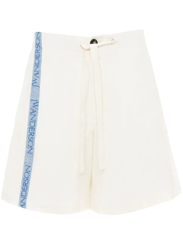 JW Anderson Logo-tape Wide-leg Shorts in White
