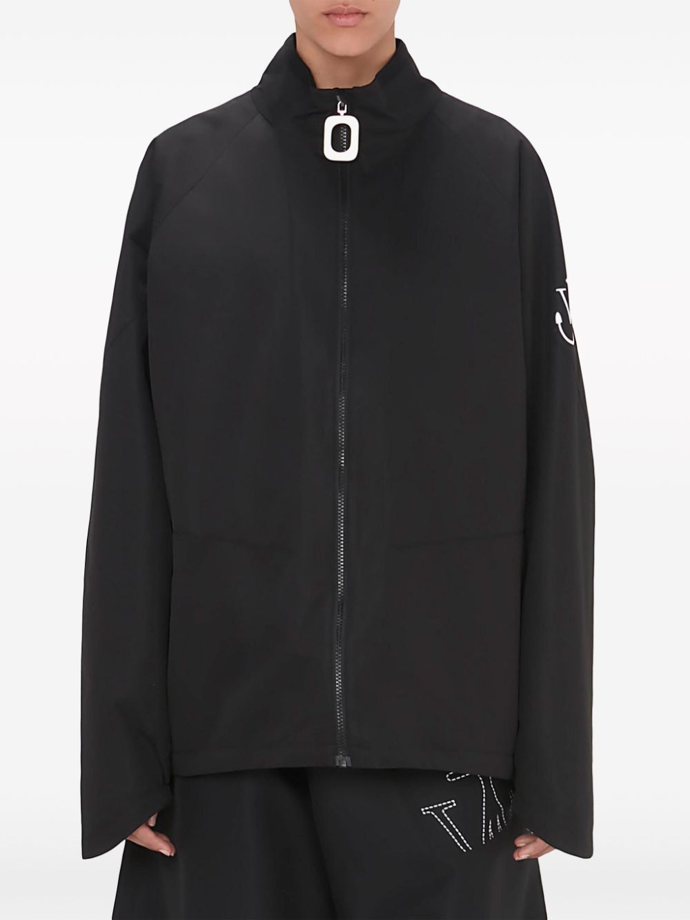 Shop Jw Anderson Logo-print High-neck Jacket In Black