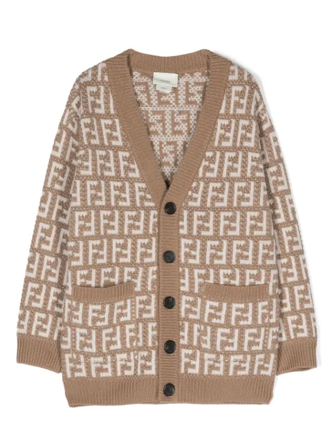 Fendi Kids كارديغان بأزرار ونقش FF