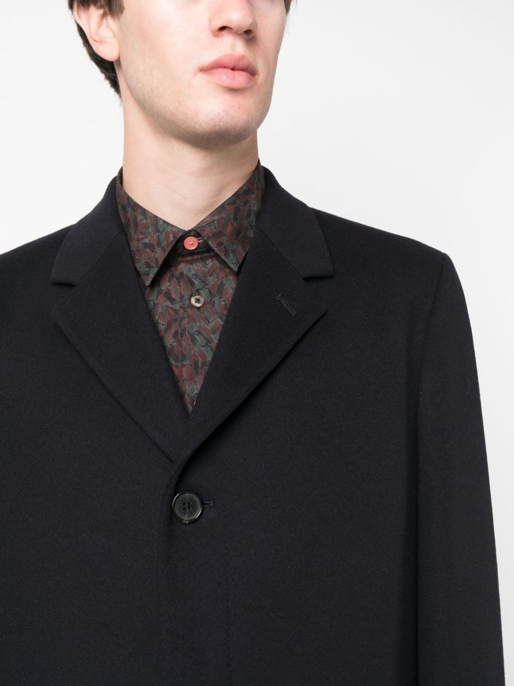 Shop Paul Smith Button-down Single-breasted Coat In Blue