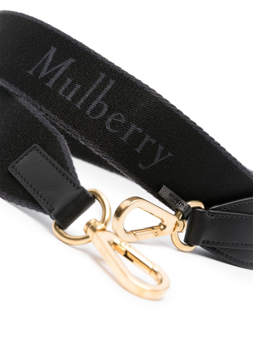 Mulberry logo-print webbing strap - Zwart