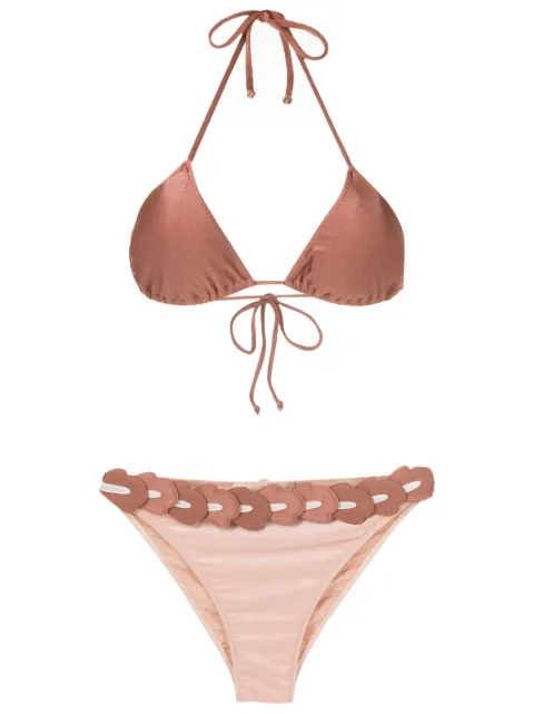 Adriana Degreas Spray of Flowers appliqué-detailing bikini