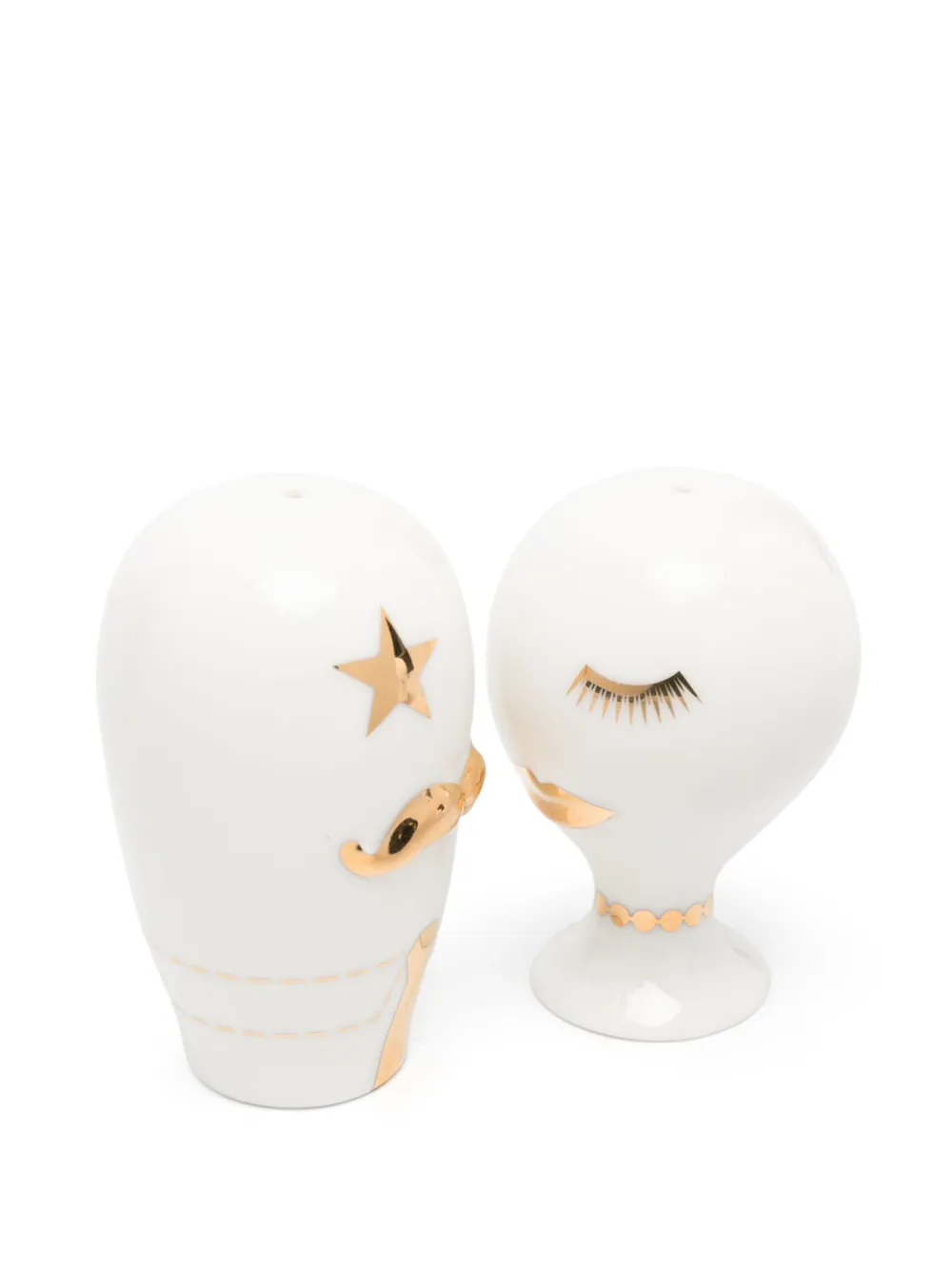 Shop Jonathan Adler Mr. & Mrs. Muse Salt And Pepper Set (set Of Two) In White