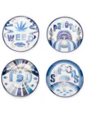 Jonathan Adler Druggist porcelain coaster set (set of four) - Blue