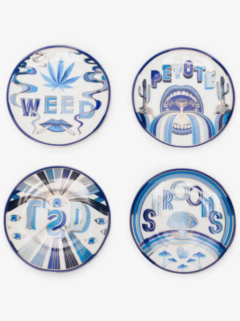 Jonathan Adler Druggist porcelain coaster set (set of four)