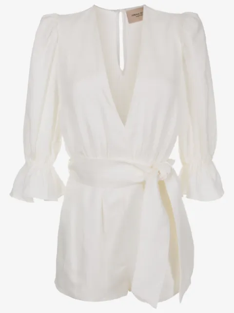 Adriana Degreas Orquidea Vintage linen-blend playsuit